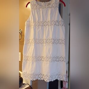 J. Crew Sleeveless White Lace Dress